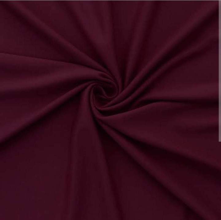 Stretchy Cotton Spandex fabric plain maroon / 65” width / fabric