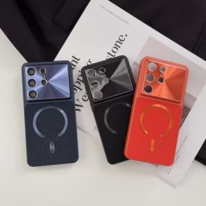 Luxury Aurora Lens For MagSafe Magnetic Phone Case for Samsung S26 S25 S24 S23 S22 Ultra Laser Camera Protective Back Cover