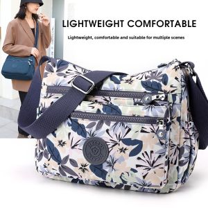 Oxford Cloth Multi-Layer Large Capacity Travel Bag Canvas Crossbody Shoulder Bag for Mothers And Ladies Casual Macaron Pattern