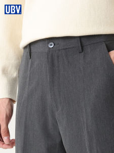 UBV | Mens Slim Business Trousers Flannel Fall