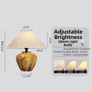 Abotu | Creative Retro New Chinese Style Ceramic Desk Lamp