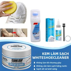 Kem Làm Sạch Vết Bẩn Giày Trắng - Kem Làm Sạch Trắng Đa Năng Với Miếng Bọt Biển Lau Cho Giày Thể Thao Và Giày Dép