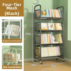 WANGXINGHEYUE | Portable Wheeled Bookshelf for Kids with Multi-Layer Storage