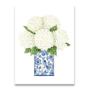 BILIBILI | Màu Xanh Và Trắng Magnolia Hydrangea Chinoiserie Art Canvas In Phong Cách Hiện Đại Phòng Trưng Bày Tường Poster Trang Trí Hợp Thời Trang Unframed