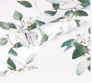 Giấy Dán Tường Vinyl 6M X Green Leaf Peel And Stick Giấy Dán Tường Tự Dính Có Thể Tháo Rời Không Thấm Nước Để Cải Tạo Đồ Nội Thất