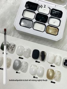 Sơn Móng Tay Gel UV SJP 9 Ô Đen Trắng Đặc Dùng Cho Làm Nail Nghệ Thuật Tự Làm Keo Thạch Cao Chạm Khắc Trang Trí Móng