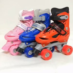 New Roller Skates Outdoor Sports Childrens Roller Skates Size Adjustable 4 wheel Skates Suitable For Boys Girls 4-15 Years Old With Free Protective Gear For Kids Birthday Gifts