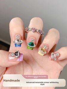 MONLEYTA | Handmade Nail Art Stickers Short Style Autumn Winter Collection Pure Handmade Finished Product For Wearable False Nails