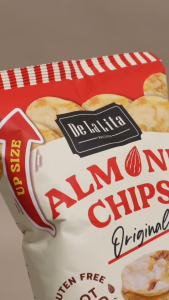[1 ซองใหญ่] ALMOND CHIPS 52 กรัม ขนมอบกรอบอร่อย แคลต่ำ ไม่ทอด เจ วีแกน De La Lita เดอลาลิต้า อัลมอนด์ชิปส์ ขนมคลีน