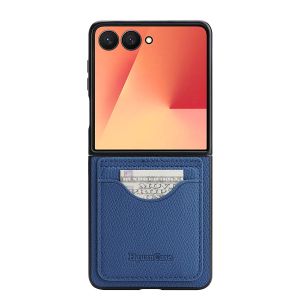 Ví Da Đựng Thẻ Ốp Điện Thoại Có Chân Chống Cho Samsung Galaxy Z Flip Series 8 7 6 5 4 3 Chống Sốc Tích Hợp Chức Năng Chân Chống