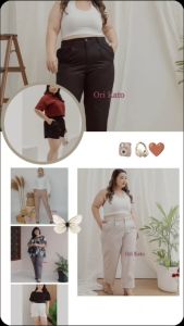 Celana kerja kantor wanita jumbo baggy pants kain ammerican drill unione bb sampai 100kg