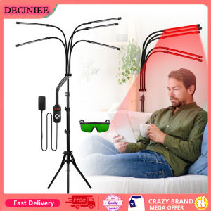 DECINIEE LED Red Infrared Light Therapy Lamp 660nm and 850nm Infrared Light Device Used To Relieve Full Body Pain Adjustable Bracket