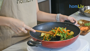 HomLiv Sutil Kayu Jati 35 Cm Alegra Teak Wood: Alat Masak Berkualitas Tinggi