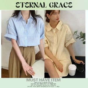 LHMoonlight เข้าไทยแล้วนะ เสื้อเชิ้ตแขนสั้นแฟชั่นสตรี สีสันคุมโทนสวมใส่สบายมาก ใส่เที่ยวหรือใส่ทำงานก็คุ้มค่าสุดๆ ราคาดีงาม กดตะกร้านี้เลย