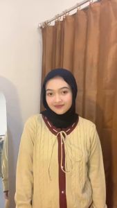 Sifa Cardigan Rajut Tali Pita Motif Cable Lengan Panjang Wanita Kekinian