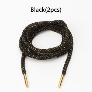 1 Pair Round Shoelaces for Sneakers Clothing Belt Decorate Shiny Shoe Laces Precision Weaving Wear-resistant Metal Lace Head