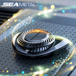SEAMETAL Universal Car Air Fresheners Solar Energy Light Sensor Rotating Aromatherapy with Number Plate