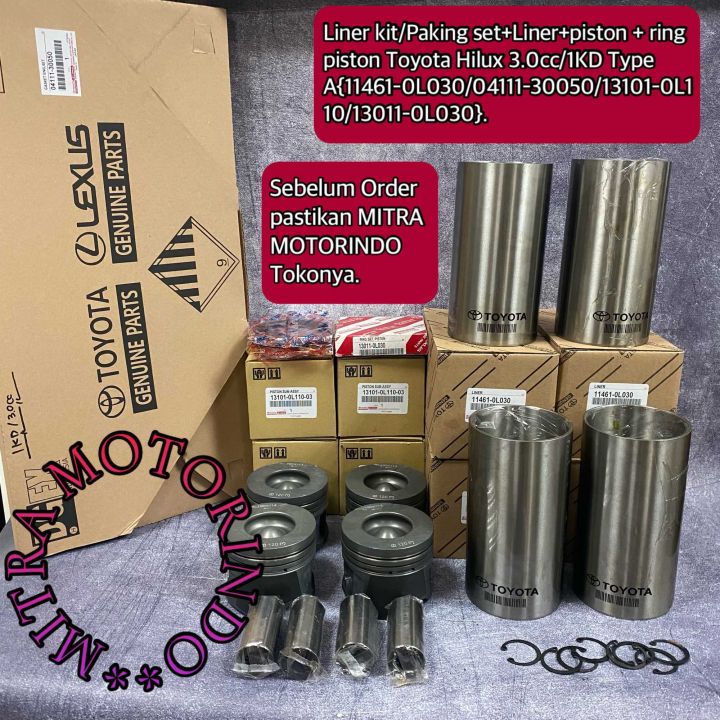 Liner Kit Paking Set Liner Piston Ring Piston Toyota Hilux 3 0cc 1KD liner-kit-paking-set-liner-piston-ring-piston-toyota-hilux-3-0cc-1kd