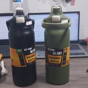 Bình giữ nhiệt thể thao VACUUM BOTTLE Inox 304 2 lớp cách nhiệt có ống hút tiện lợi dung tích 1500ml