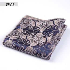 Mens Multi-Pattern Suit Handkerchiefs: Polka Dot Plaid Paisley Skull Jacquard Woven Handkerchiefs Suitable for Varioly and