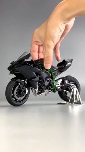 TWH KAWASAKI NINJA H2R DIECAST MOTOR SKALA 1:9 Premium Dengan Lampu & Suara + Based Mainan Hadiah Kado Miniature Die-cast