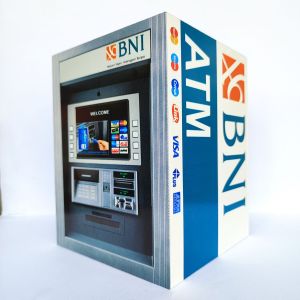 celengan jumbo buka tutup dengan kunci ganda motif atm cimb niaga Premium