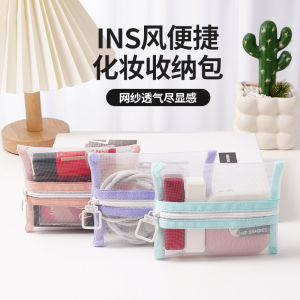 กระเป๋าใส่ของสำหรับใส่สิ่งของเครื่องเขียนแบบพกพาขนาดเล็กพร้อมสายเคเบิลหูฟัง กระเป๋าใส่เหรียญ กระเป๋าใส่บัตรแบบมีฟังก์ชันหลายอย่าง