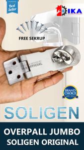 Overpal Gembok SOLIGEN Large Stainless Steel Grendel Kunci Pintu Over Pal Hasp Lock L SUPER JUMBO !!! BESAR KUAT TEBAL ROTASI KUNCI BERPUTAR Pintu pagar rumah laci lemari