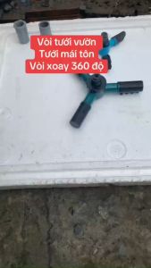 Béc tưới nước tự động xoay 360 độ chất lượng cao tặng kèm nối ống ren 21 dùng tưới cây chống nóng tiện lợi tia nước phun xa