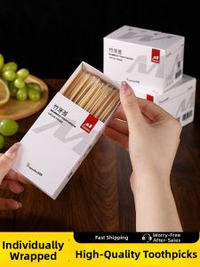 TAFUMAN | Individually Packaged Disposable Food Grade Bamboo Toothpicks