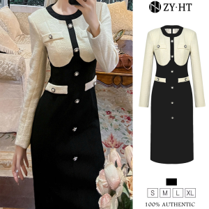 ZYHT EraVogue Women's Black Long Sleeve Work Dresses & Vintage Wedding Party French Dresses 11135