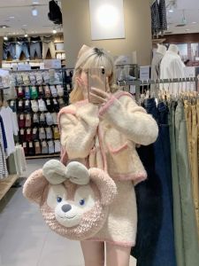 Sweet Set Women Sailor Collar Long sleeve Sweater Outerwear Women Autumn High Waist A Word Skirt Short Skirt Two-piece Set