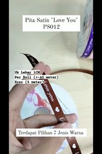 1ROLL Pita Satin 1cm "LOVE YOU" - Pita Kado kerajinan tangan PS012