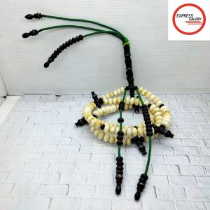 tasbih tijani batu marjan putih kombinasi yuser black C48