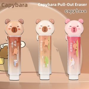 Automatic Retractable Eraser No Dust for Students Cartoon Design PVC Soft Rubber Push Pull Type School Supplies Business Needs