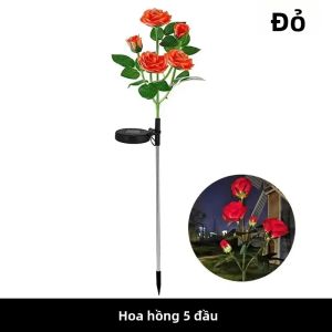 Đèn LED Năng Lượng Mặt Trời Ngoài Trời 5 Đầu Hoa Hồng Trang Trí Sân Vườn Tiệc Cưới Sân Nhà Hiên Nhà Trang Trí Nhà Cửa