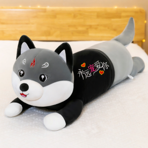 YOUQIN | Husky Pillow for Sleeping and Leg Squeezing Long Shape Plush Toy