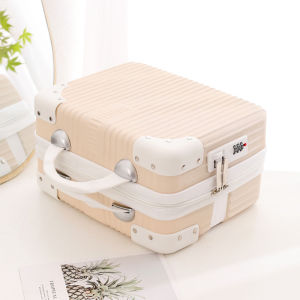 Large Capacity Portable Travel Cosmetic Bag Womens Handbag Carry-On Suitcase Storage Bag 14 Inch Compact Password Lock