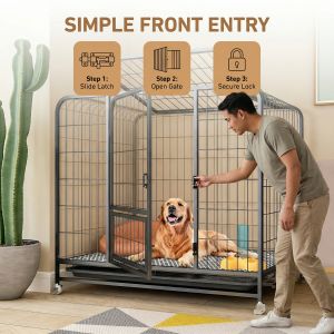 PHM Ready Stock Dog cage Stainless Steel dog cage Sangkar anjing keluli tahan karat 不锈钢镀锌狗笼