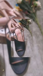 Korean Block-Heel Closed Sandals Heels Shoes 3inch (quality shoes)