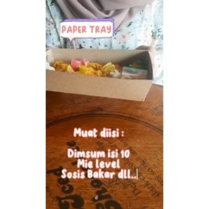 Paper Tray Medium Bahan Kraft Full Laminasi - Ukuran 16 x 9 x 4 - Isi 100