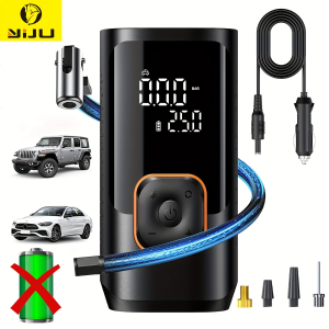 YIJU 150PSI Wire Tire Inflator Digital Car Tyre Inflator For Motocycle Bicycle Balls Tools Portable Compressor Air Pump Supplies