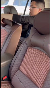 Kia car specific seat cover fully covered leather ice silk waterproof seat protection cover with fixed lumbar support suitable for Rio Sonet Sorento Picanto Soluto Stonic Vista Sportage Pride(5-seater luxury package)