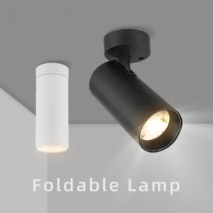 Foldable LED Spotlight Downlight 7W 15W Surface Mounted COB Ceiling Light Spotlight Rotatable Clothing Store Showroom AC220V