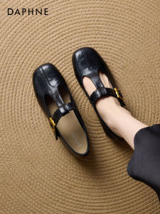 Daphne | Black Fall Womens Square Toe Mary Jane Shoes Chunky Heel