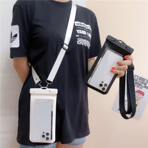 Crossbody Waterproof Phone Bag Touchscreen Sealed Diving Bag for Water Park Drifting Medical Quarantine Isolation Cover