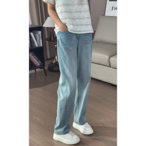 High-waiststraight-leg Hanflax Slim-fit Light-winter Jeans Womens Wide-leg Pants Loose-fit Summer-detailed Bootic Thighs