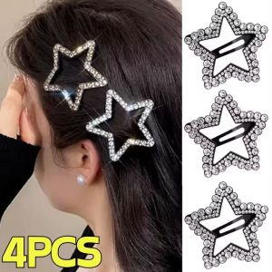 4Pcs Sparking Rhinestone Sao Hairclips Cho Cô Gái Kim Loại ngôi sao sáng Kẹp Tóc Ngọt Ngào Barrettes Phụ kiện tóc Quà Tặng Bạn