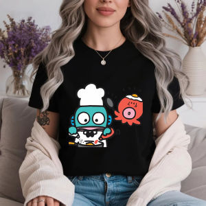 Sanrio | Womens Hangyodon Chef Mode Print Soft Cotton Summer Fashion T Shirt Casual Comfy Summer Top Daily Wear Tops
