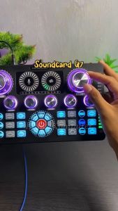 TaffSTUDIO Mixer Audio External Sound Card Live Phantom Power 48V - Q7